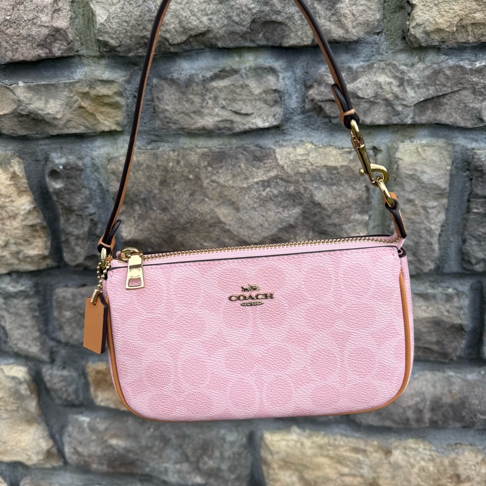 Coach Nolita 19 Wristlet Bag Signature Canvas Powder Pink CW426 NWT - Picture 8 of 10